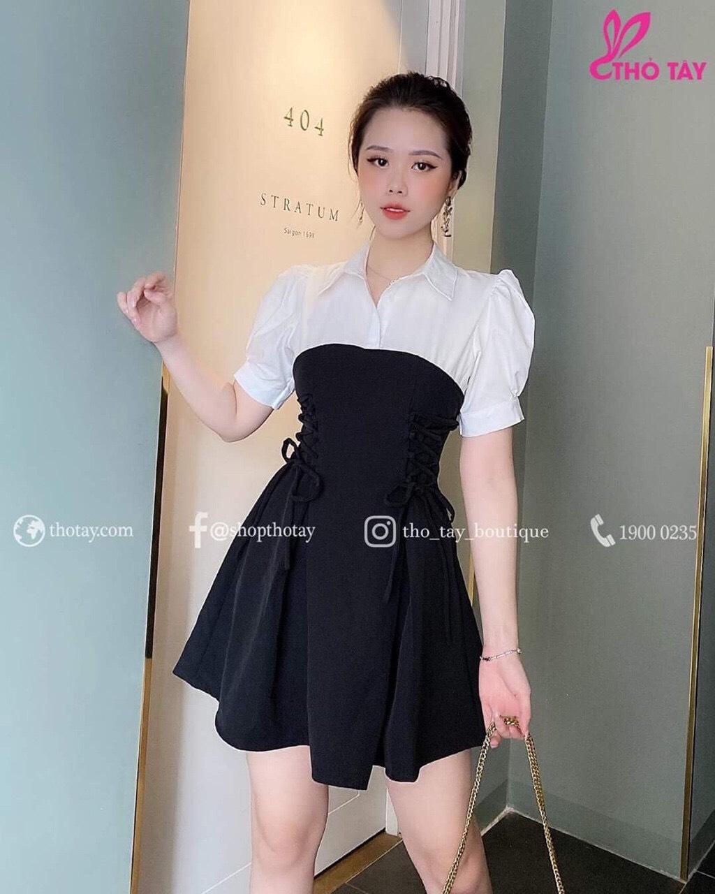 Đầm xòe umi rút sườn-QH