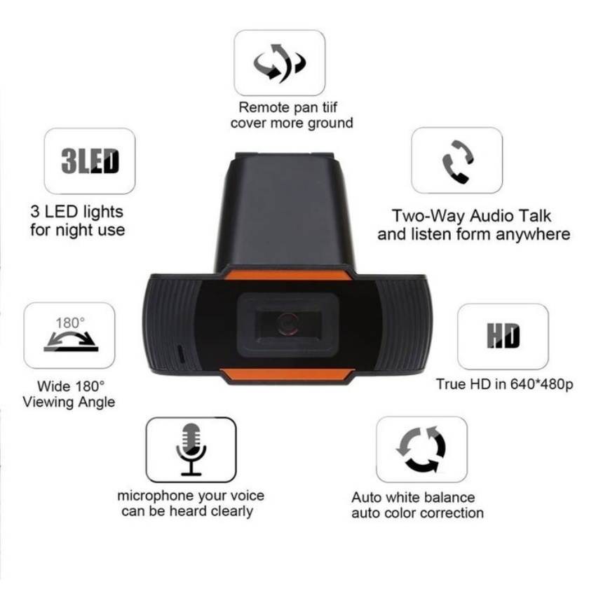 Webcam HD 720P  Kèm Mic Thu Cho Máy Tính / Laptop