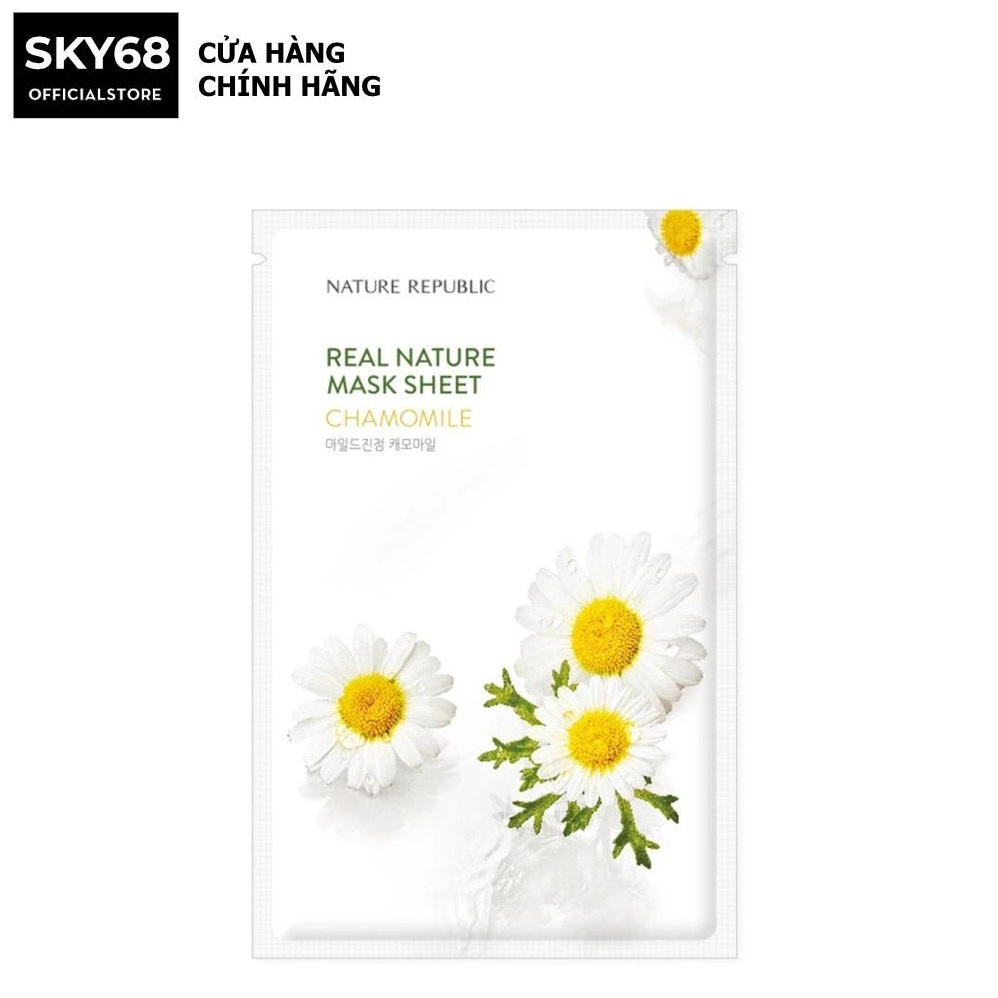 Mặt Nạ Giấy Cấp Ẩm, Làm Dịu, Giảm Kích Ứng Da Nature Republic Real Nature Mask Sheet 23ml - Chamomile