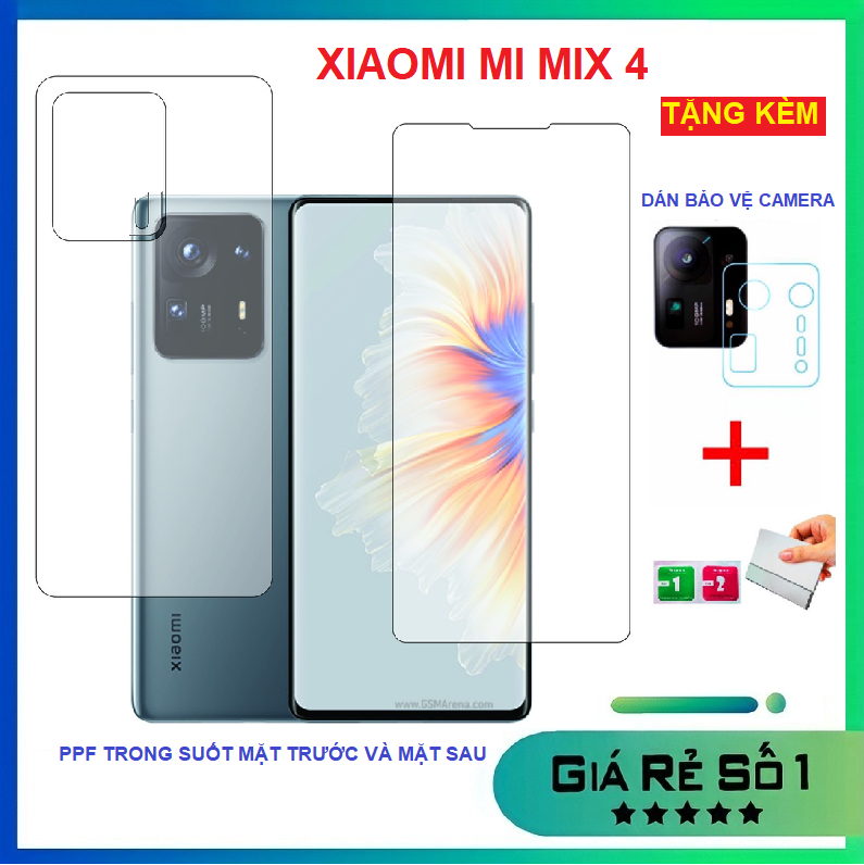 Combo Xiaomi Mi Mix 4 - Dán PPF mặt trước trong suốt + dán PPF mặt sau trong suốt ánh 7 màu TẶNG KÈM DÁN BẢO VỆ CAMERA