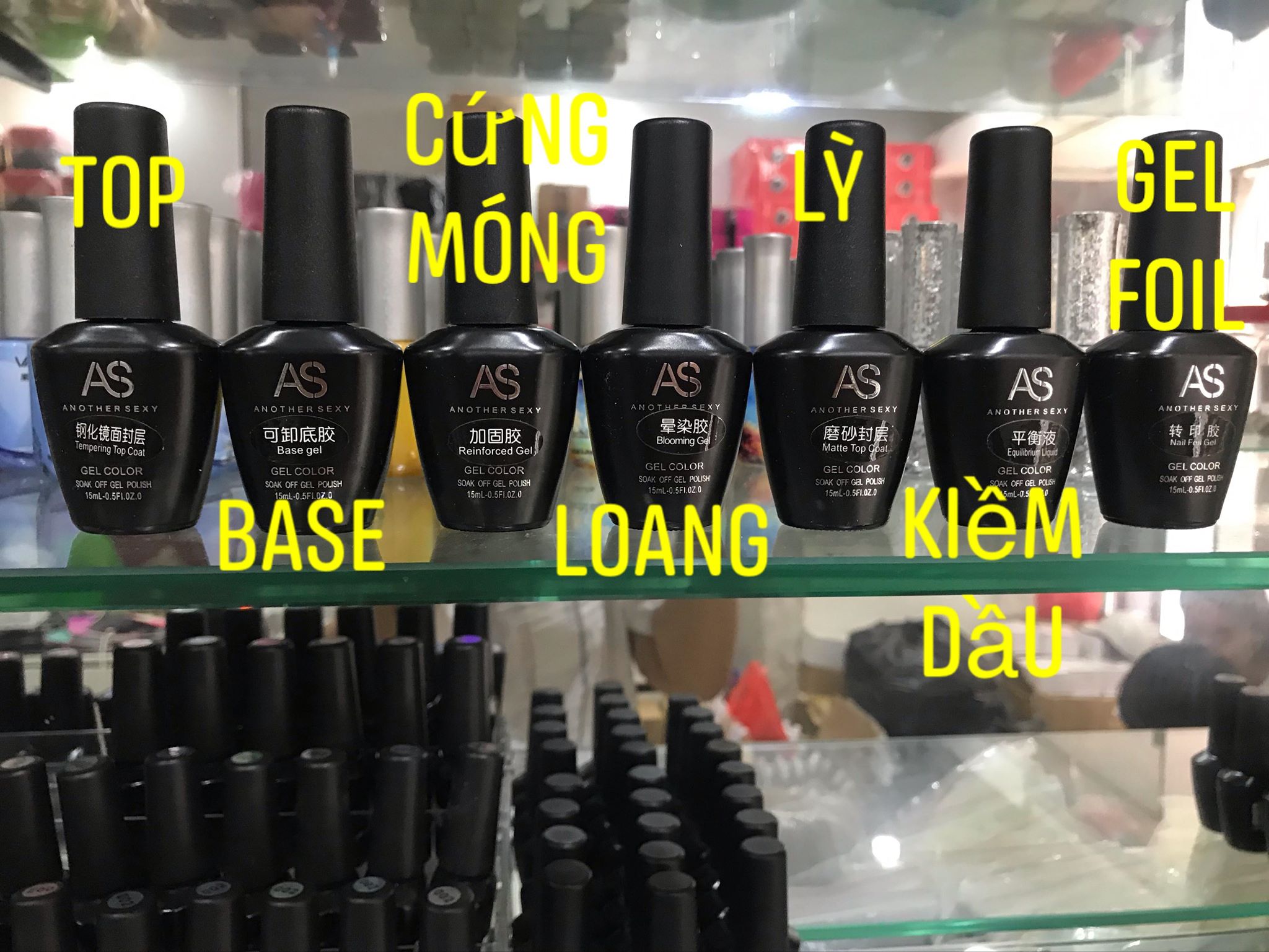 Base - top - loang - lỳ - cứng móng - kiềm dầu - gel foil - phá gel