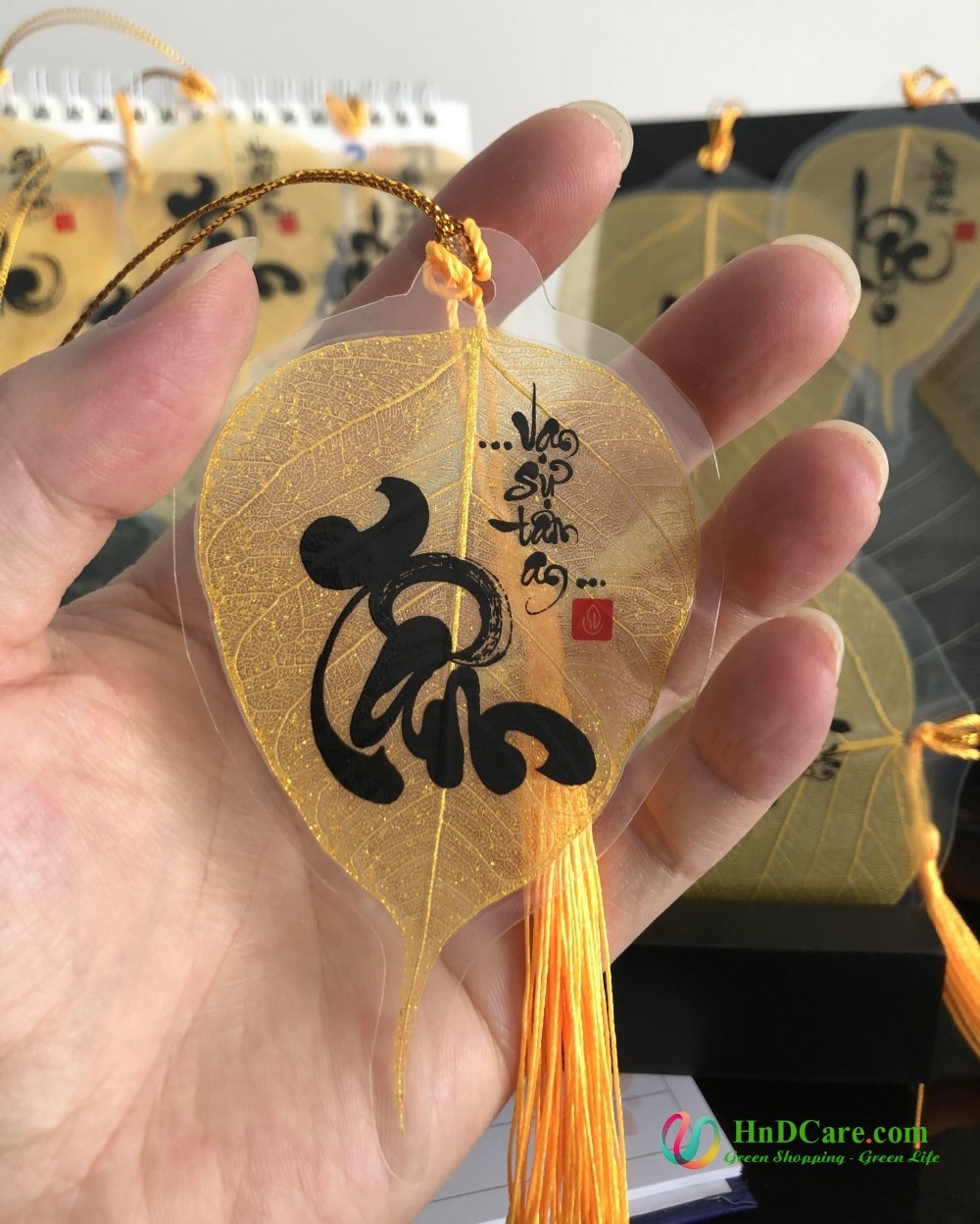 Lá Bồ Đề Vàng Kim Cao Cấp (Lá Bồ Đề Phong Thủy, Thư Pháp)