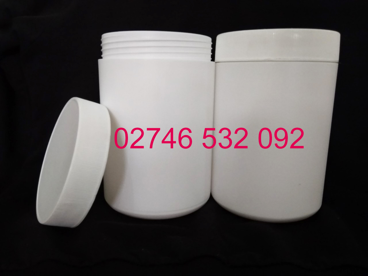 Hủ Nhựa Trắng Đục Nắp Vặn 1.2Kg Đựng Bột Siêu Xinh - HV100