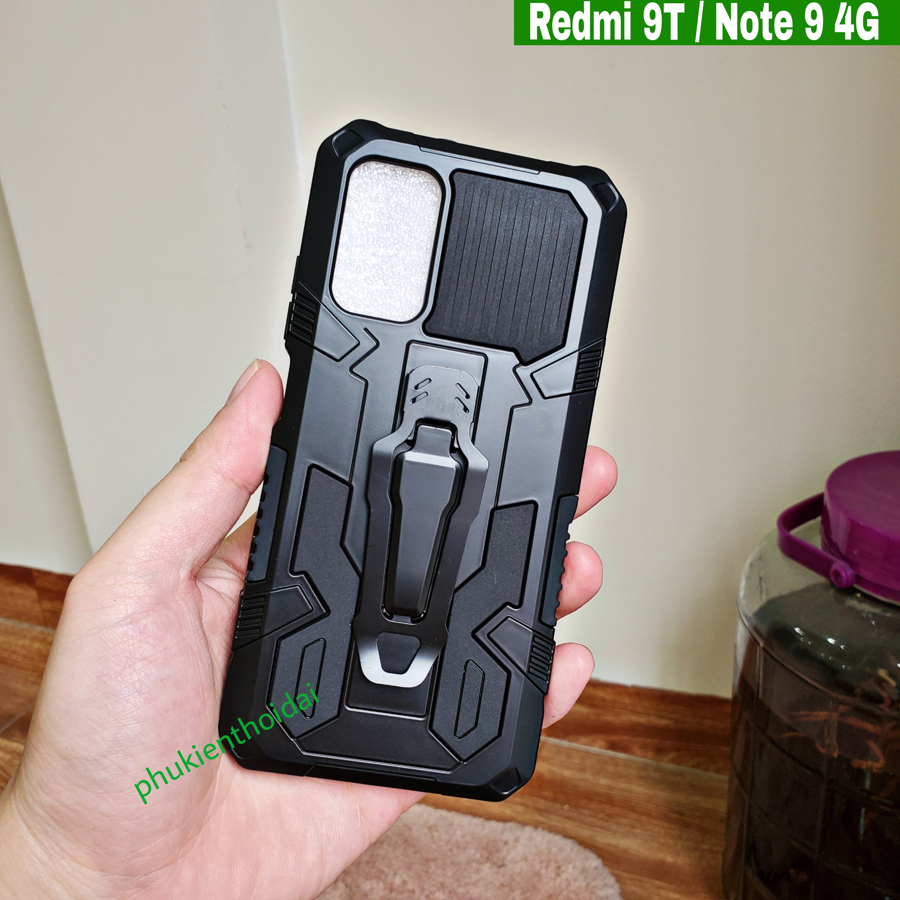 Ốp lưng Redmi 9T / Note 9 4G 2021 dùng chung chống sốc siêu anh hùng giá đỡ cao cấp