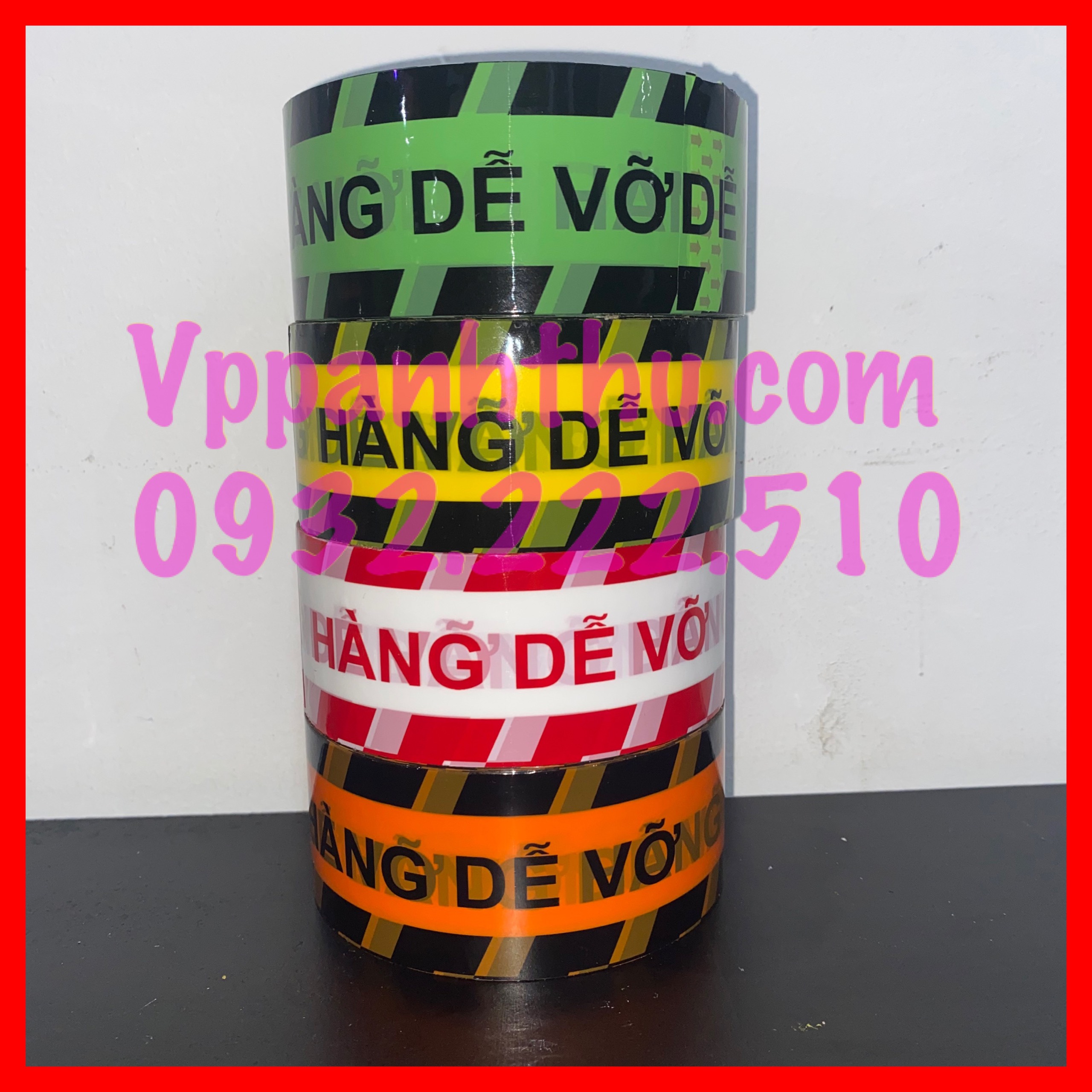 Băng keo in chữ dễ vỡ 100yard