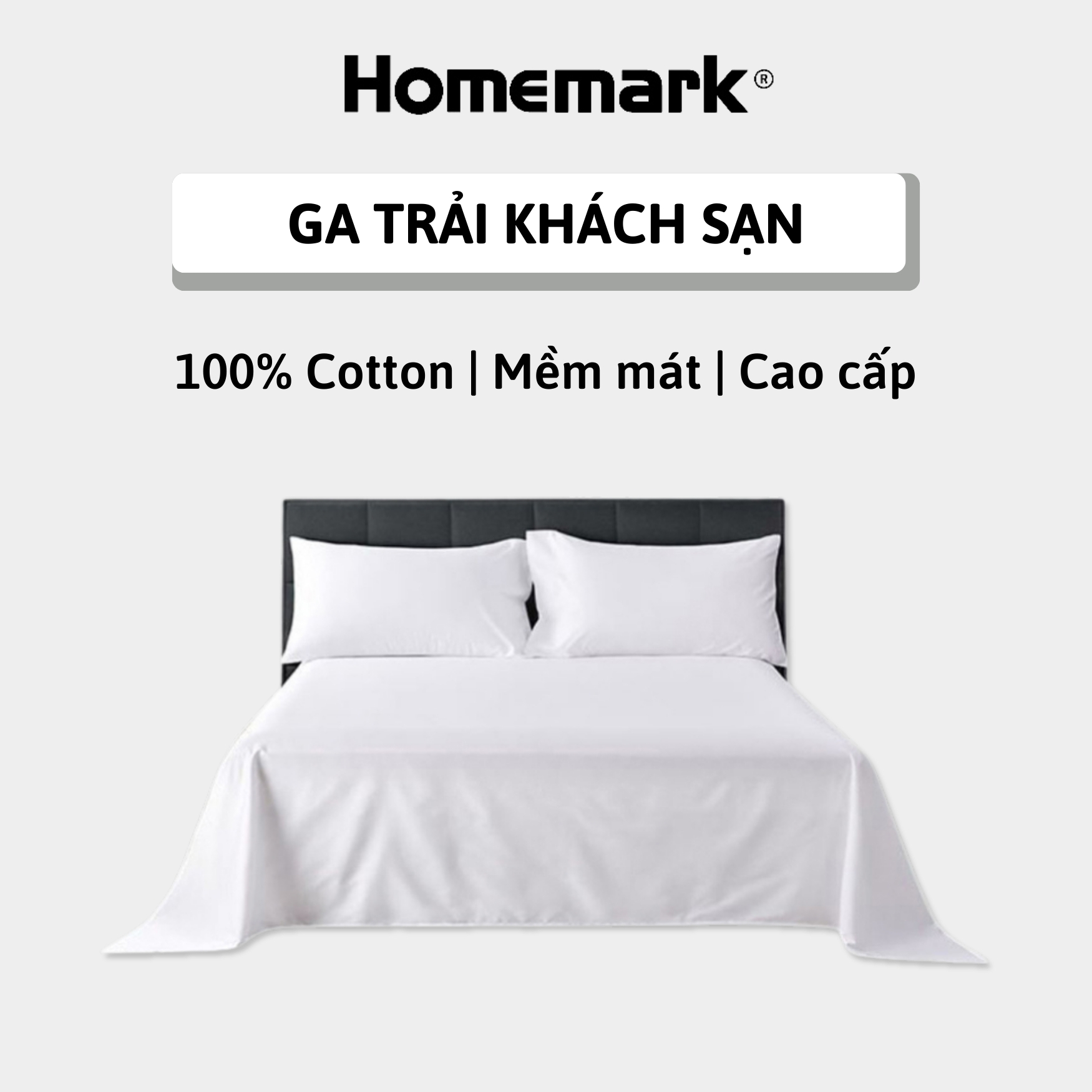 Ga trải giường khách sạn HANVICO by Homemark chất liệu cotton cao cấp dày dặn màu trắng chuẩn 5 sao