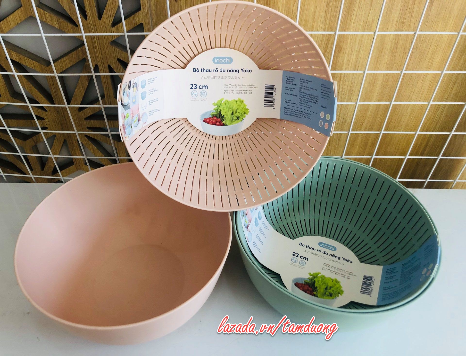 Bộ thau rổ đa năng inochi 23cm (phong cách tiêu chuẩn Nhật) [HCM-Giao hoả tốc 2h]