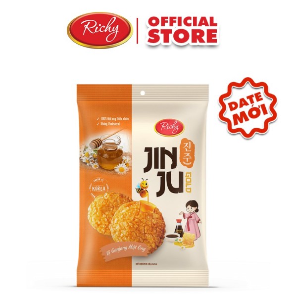 Bánh gạo Jinju Gold hương vị Ganjang mật ong Richy (date mới)
