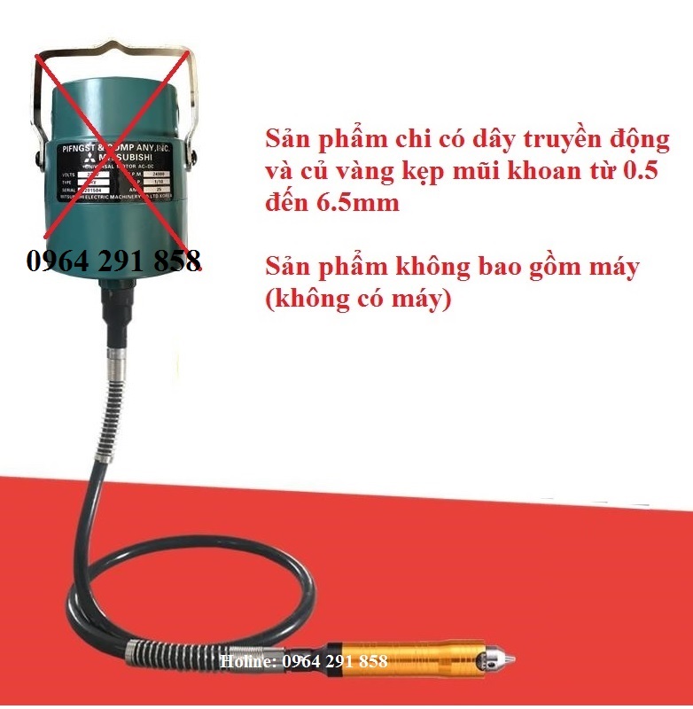 Dây nối dài máy khoan mài treo trục 8mm ngoài 12mm - dây truyền động máy khoan treo