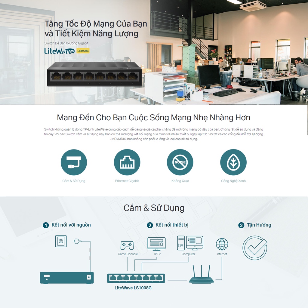 Switch 5 port gigabit TP-Link TL-SG105 vỏ thép