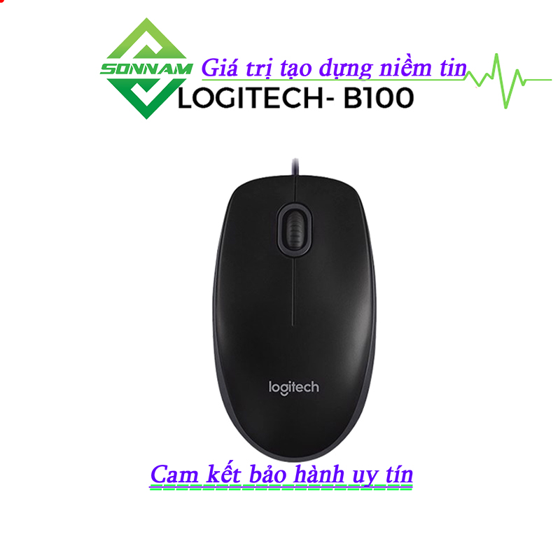 Chuột Logitech B100 Kết Nối USB Chính Hãng