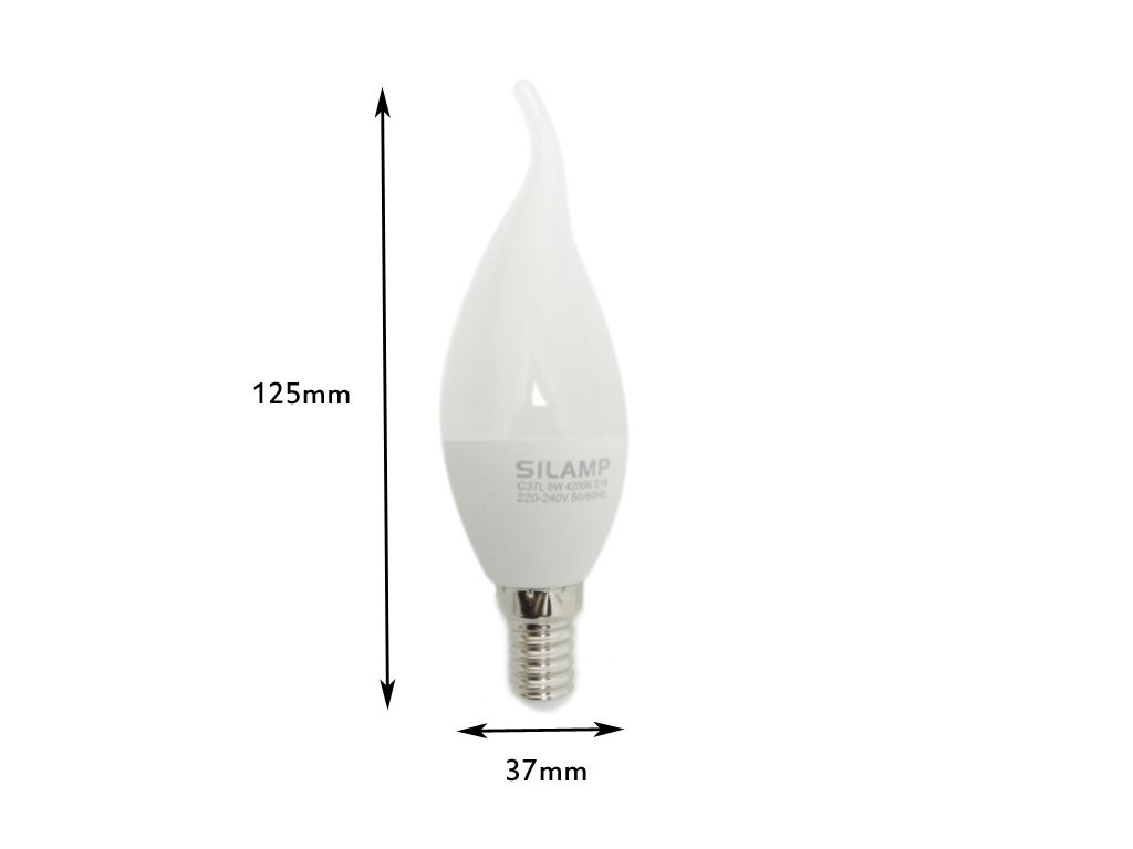 Bóng đèn led búp c37l 6w e14