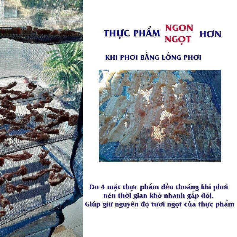 LỒNG LƯỚI PHƠI THỰC PHẨM KHÔ 4 TẦNG