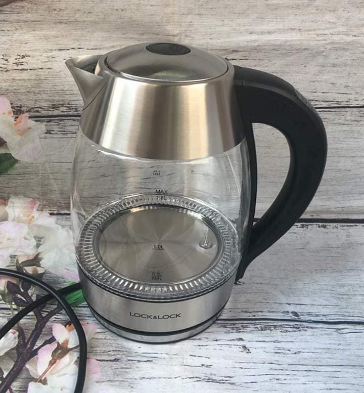 Ấm điện đun nước siêu tốc thủy tinh 1850W Lock&Lock EJK418SLV 1.8L