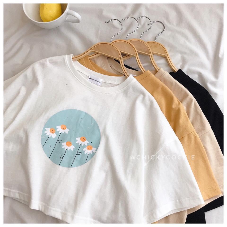 [HCM]Áo Thun Nữ ❤️❤️ Áo Croptop Hoa Cúc siêu xinh