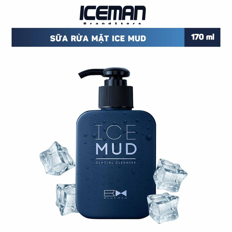 Sữa Rửa Mặt Nam Ice Mud BLUEMAN - Ngăn Ngừa Mụn & Phục Hồi Da Tổn Thương ZL186