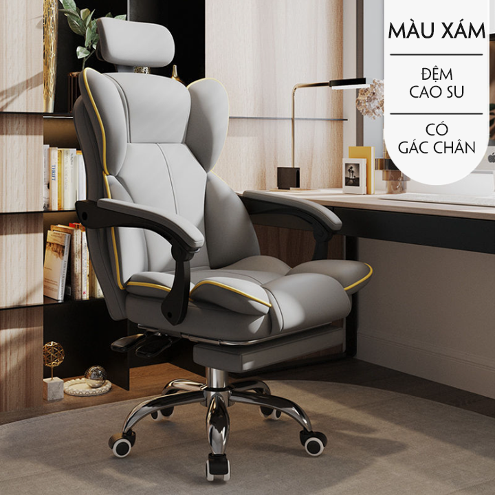 Ghế Văn Phòng, Ghế Giám Đốc Làm Việc Xoay 360 Độ Nệm Cao Su Có Gác Chân Bọc Da PU Cao Cấp M104