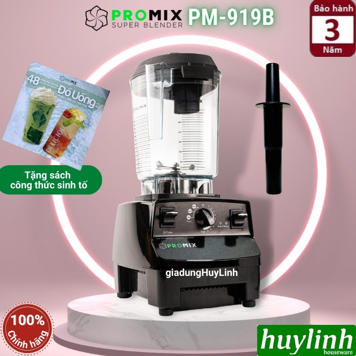 Máy xay sinh tố công nghiệp Promix PM-919B - 1500W - Dung tích 2 lít - Dùng cho quán kinh doanh - xay đá cực mịn
