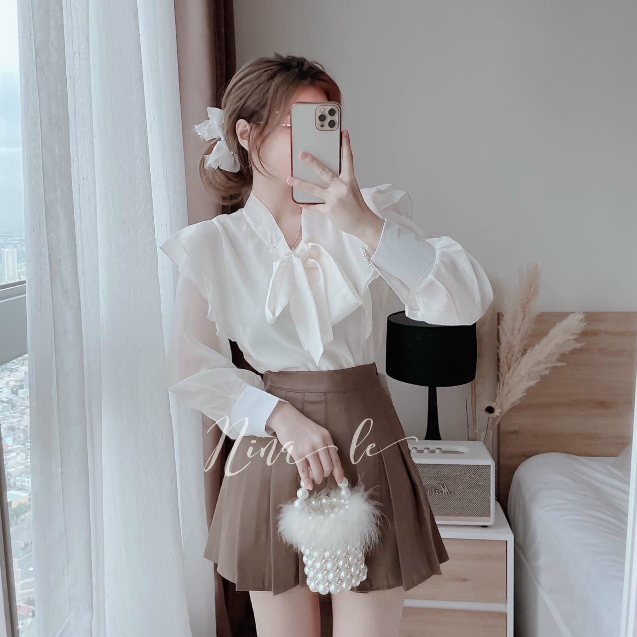 [Giá hủy diệt] [Ảnh thật] SÉT BỘ 2 MÓN SIÊU XINH.SÉT CHÂN VÁY DẬP LY VÀ ÁO SƠ MI LỤA