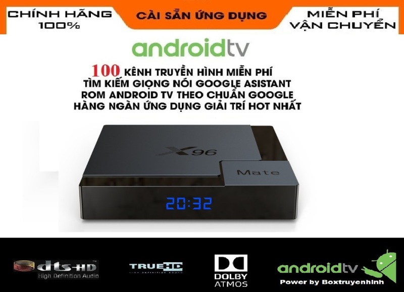 [HCM]Android Box X96 Mate Android TV 10 Ram 4GB Rom 32GB CPU 4 nhân H616,  Wifi 2 băng tần 2.4Ghz/5Ghz Bluetooth 5.0 Lan 100Mb, hỗ trợ 4K, cấu hình khủng trong tầm giá