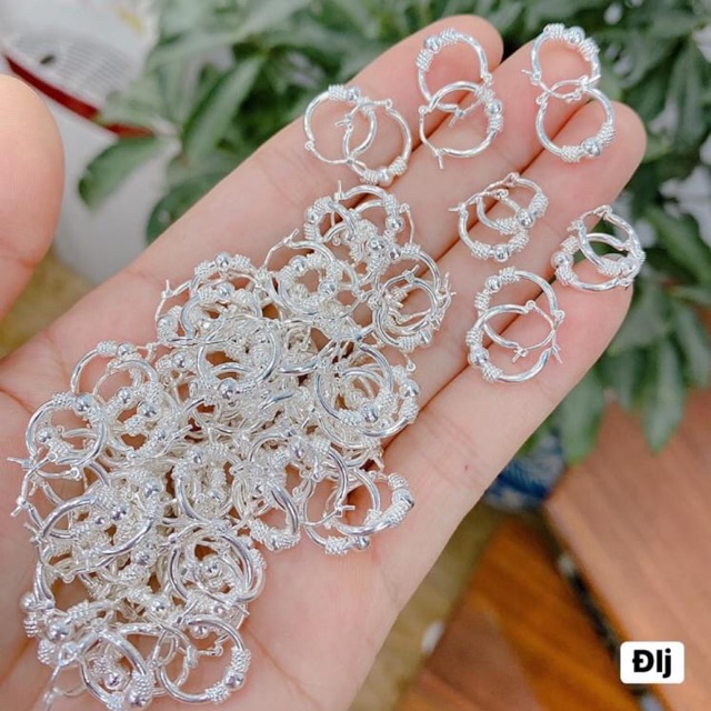 bông tai trẻ em , bạc ta , dày dặn , sáng đẹp