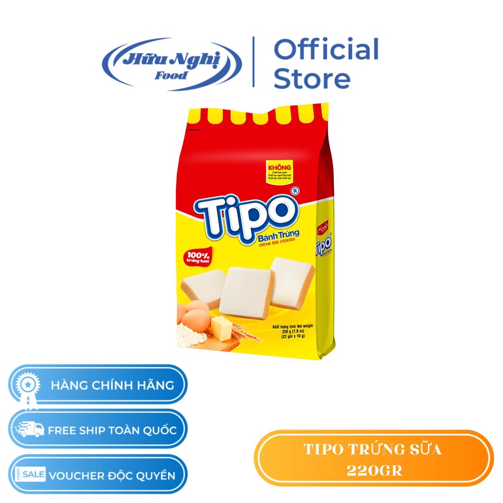 Bánh Tipo Trứng Nướng Vị Sữa Hữu Nghị 220g