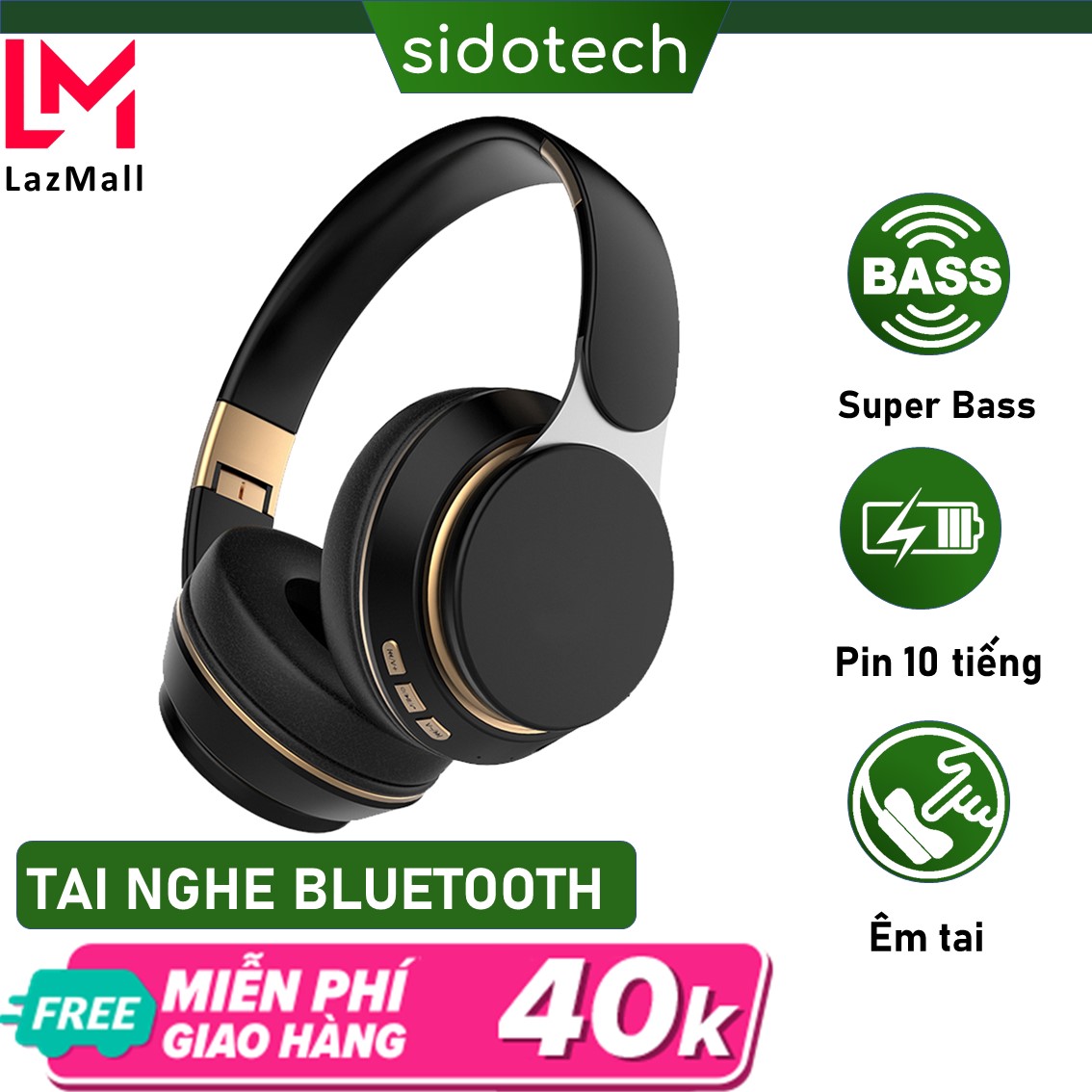 BÁO GIÁ CÁCH BẮN PIN ĐIỆN THOẠI QUA BLUETOOTH IPHONE | Shopee Lazada Sendo Tiki mới nhất 64 Tai Nghe Chụp Tai Bluetooth Không Dây SIDOTECH S70 Mẫu Tai nghe On Ear Bluettooth Chống Ồn Pin Trâu Âm Thanh 7.1 Siêu Bass Pin 10h Chơi Thể Thao Gaming Pubg Mobile Cho Điện Thoại Android Iphone Máy Tính Laptop - Hàng Chính Hãng
