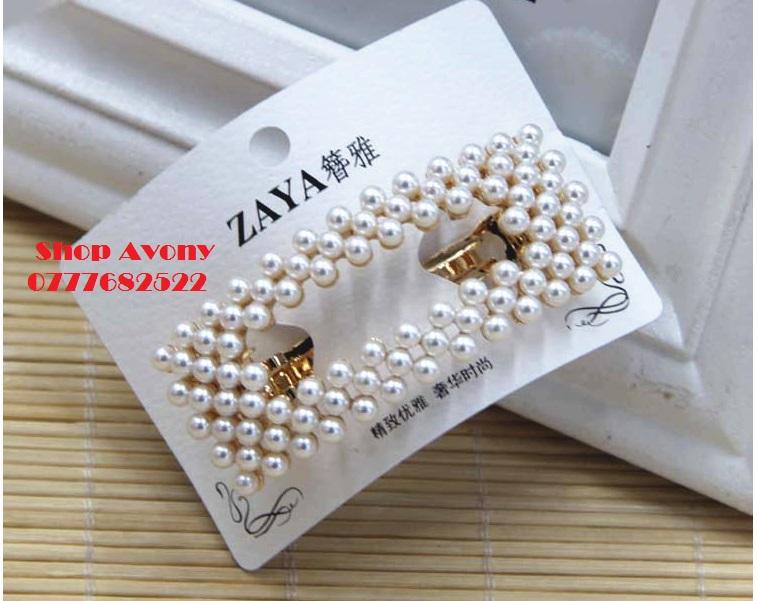 [HCM]kẹp tóc đính hạt ngọc trắng