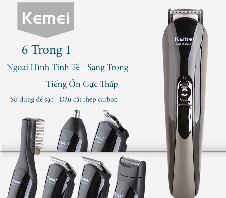 Tông Đơ Cắt Tóc Kemei 6 Trong 1