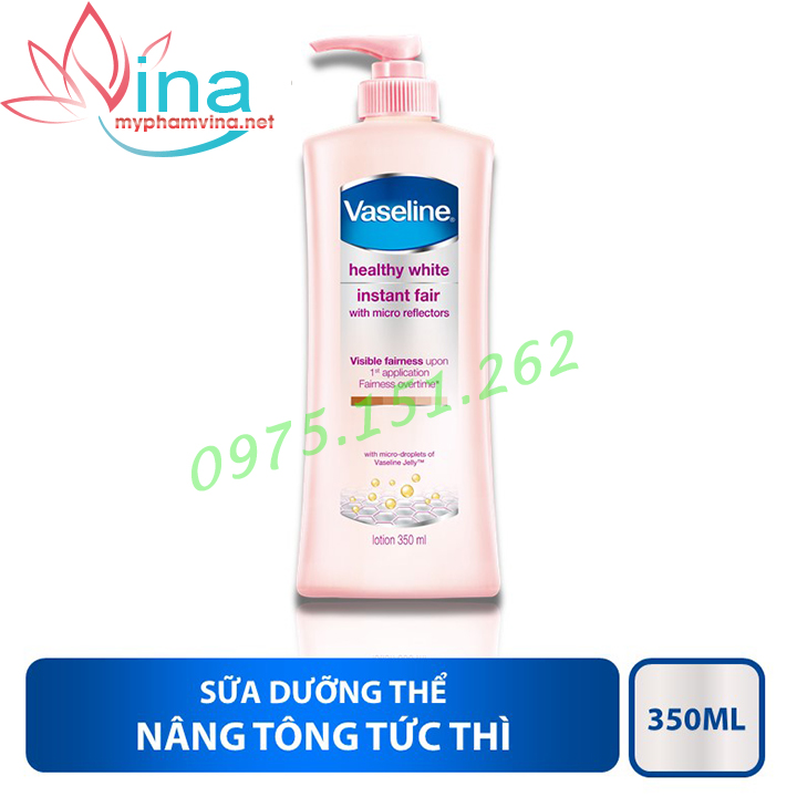 [HCM]SỮA DƯỠNG THỂ TRẮNG DA VASELINE INSTANT FAIR 350ML