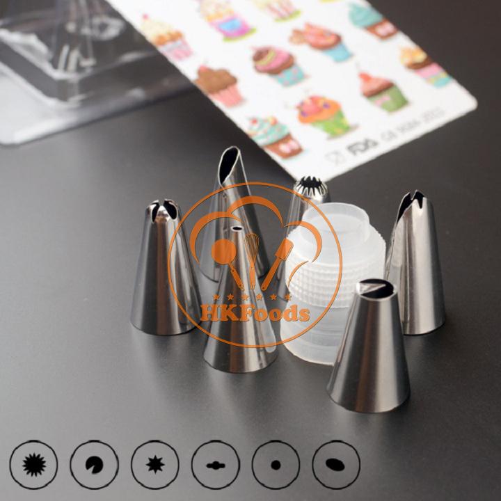 Bộ 6 đuôi bắt kem inox cơ bản