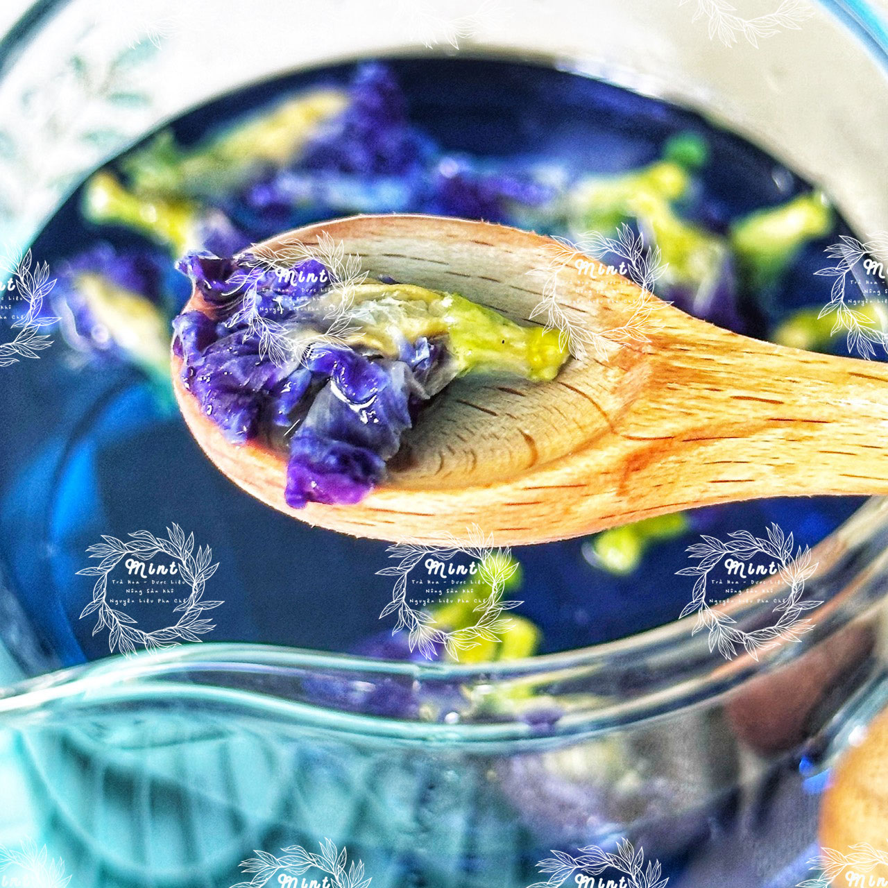Trà Hoa Đậu Biếc (Đậu Hoa Tím – Bông Biếc) - Chai Thủy Tinh Cao Cấp 200gr