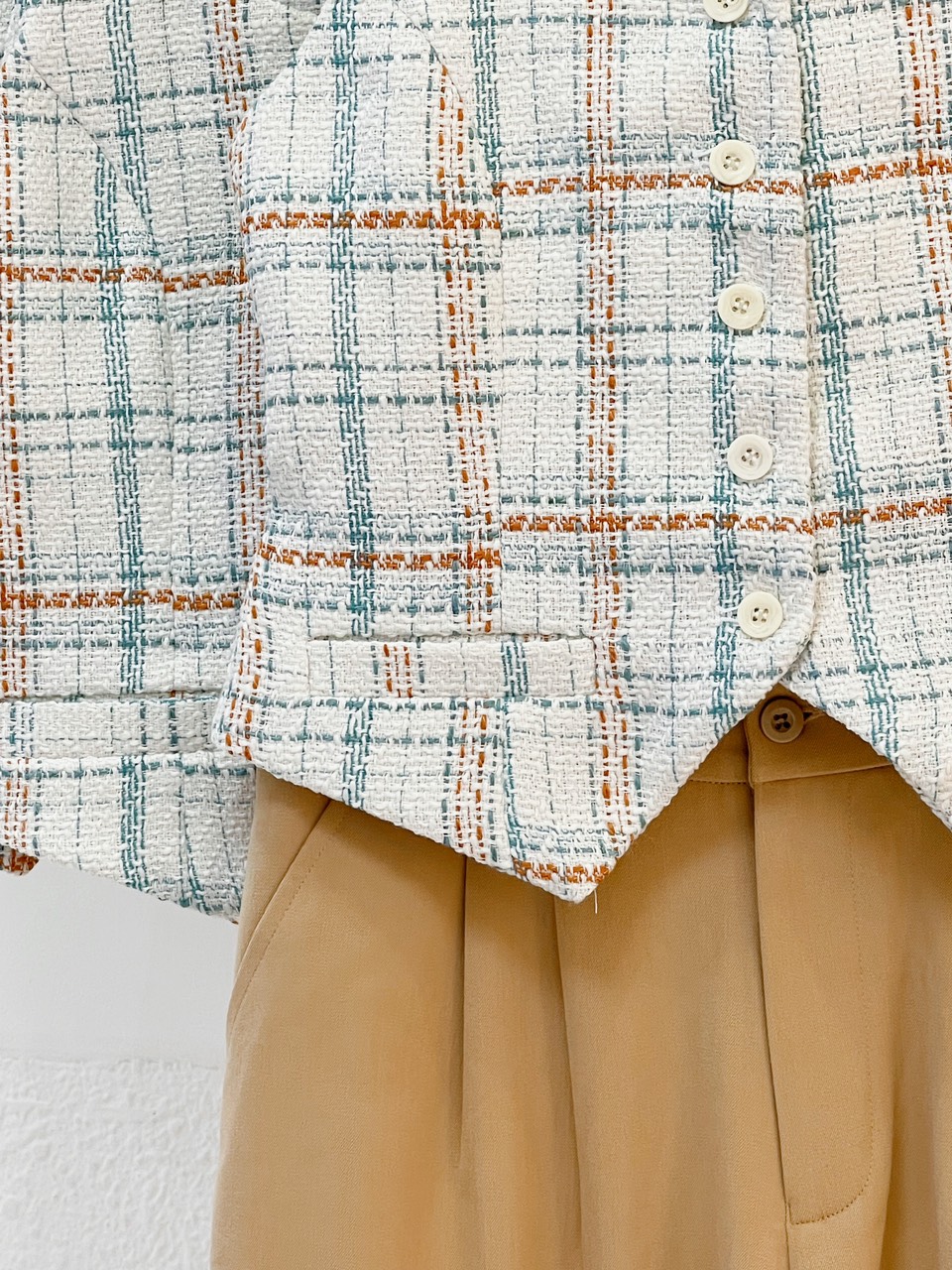 Afterbefore | Áo gile tweed 2 màu
