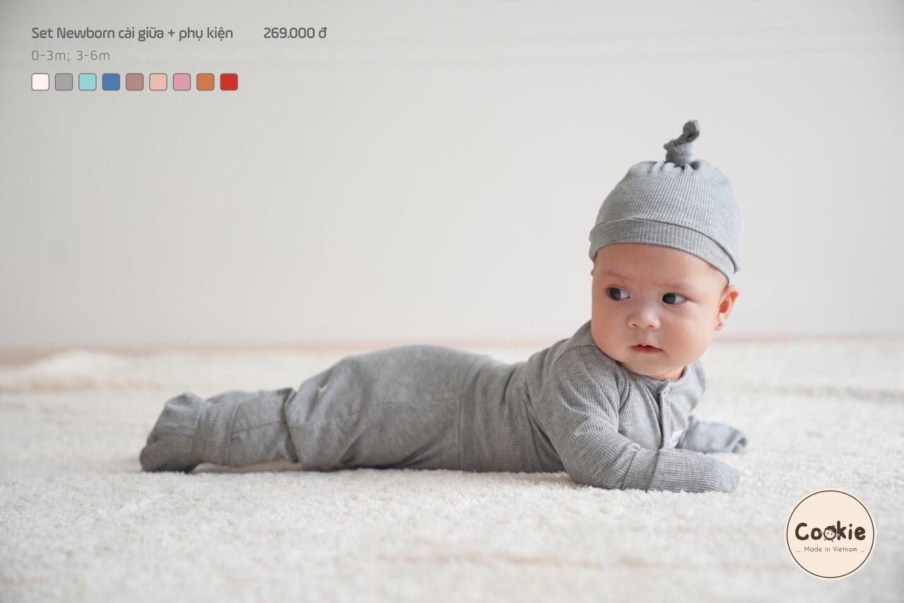 Set cài chéo kèm phụ kiện trẻ sơ sinh Cookie