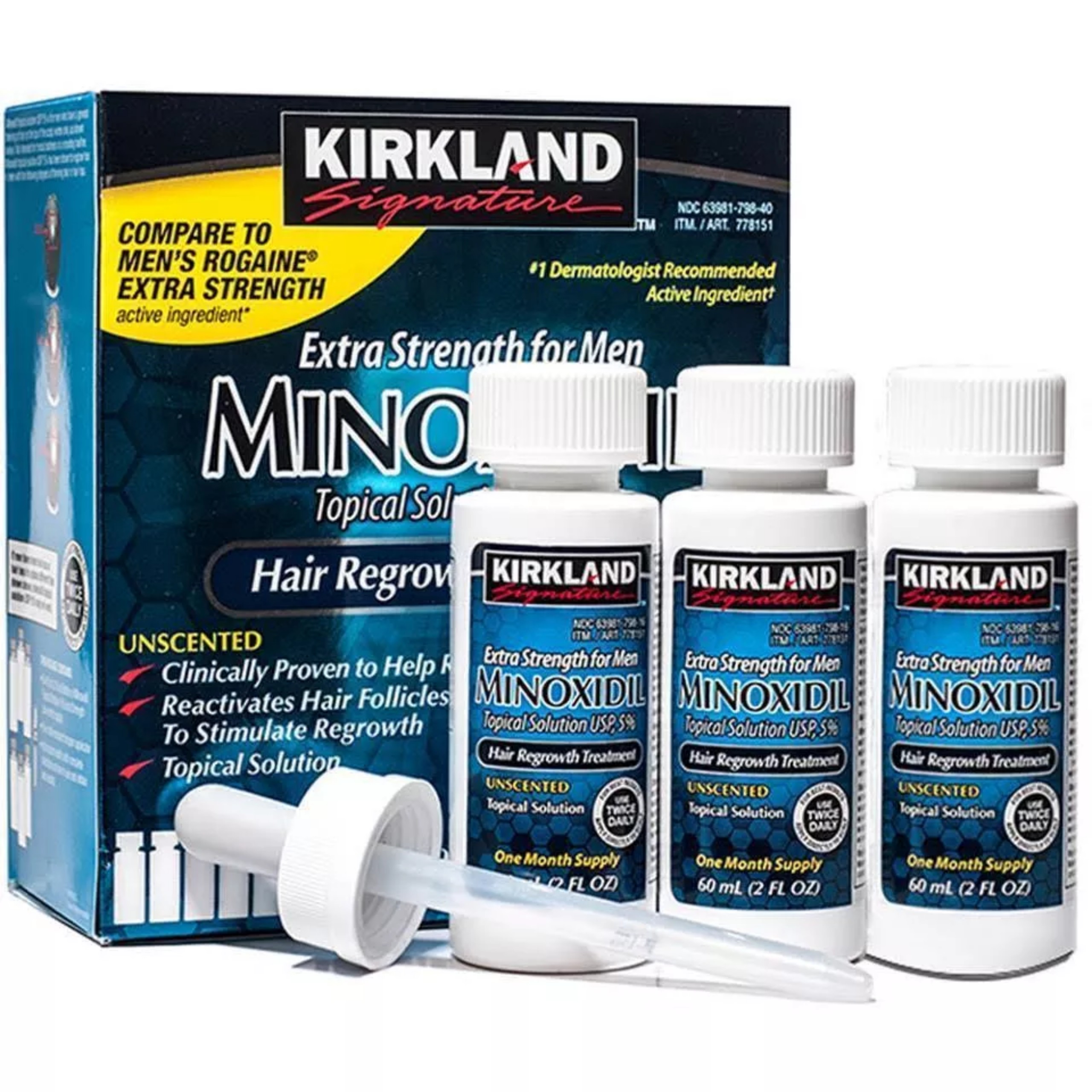 [Chính Hãng] Dung Dịch Minoxidil 5% Kirkland Mọc Râu, Tóc Mỹ 60ml