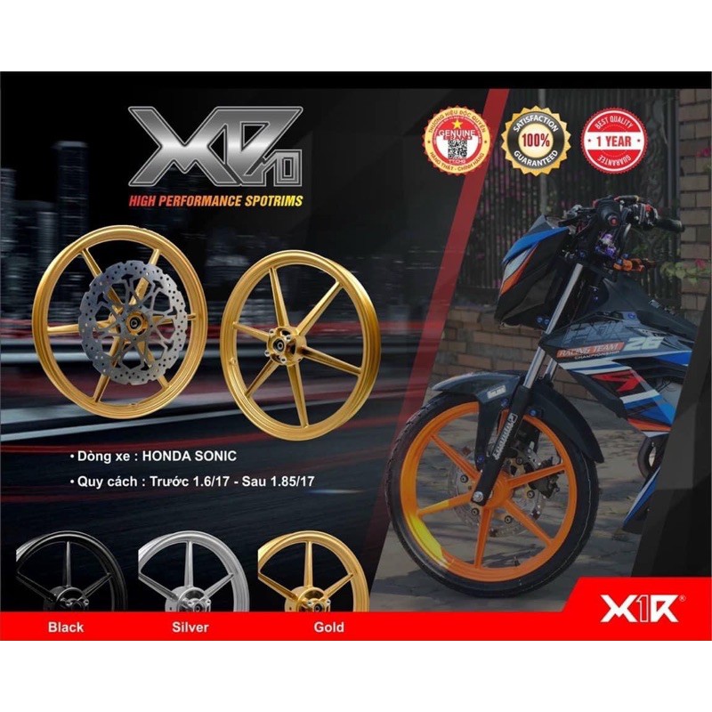 Mâm X1R 6 Cây Suzuki Raider Satria Fi [ Tặng Dĩa Trước]