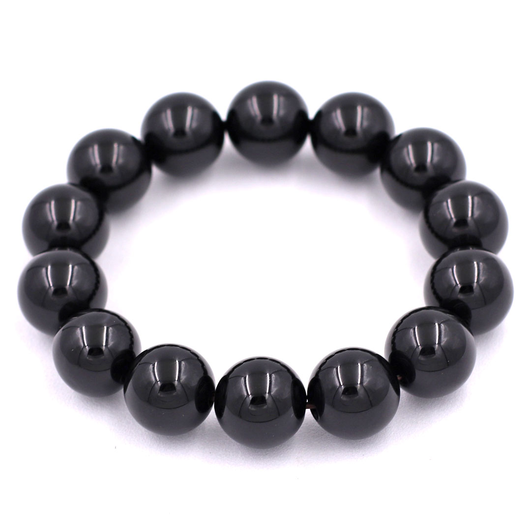 Beads hand string stone quartz Black 14 Cup 14 beads