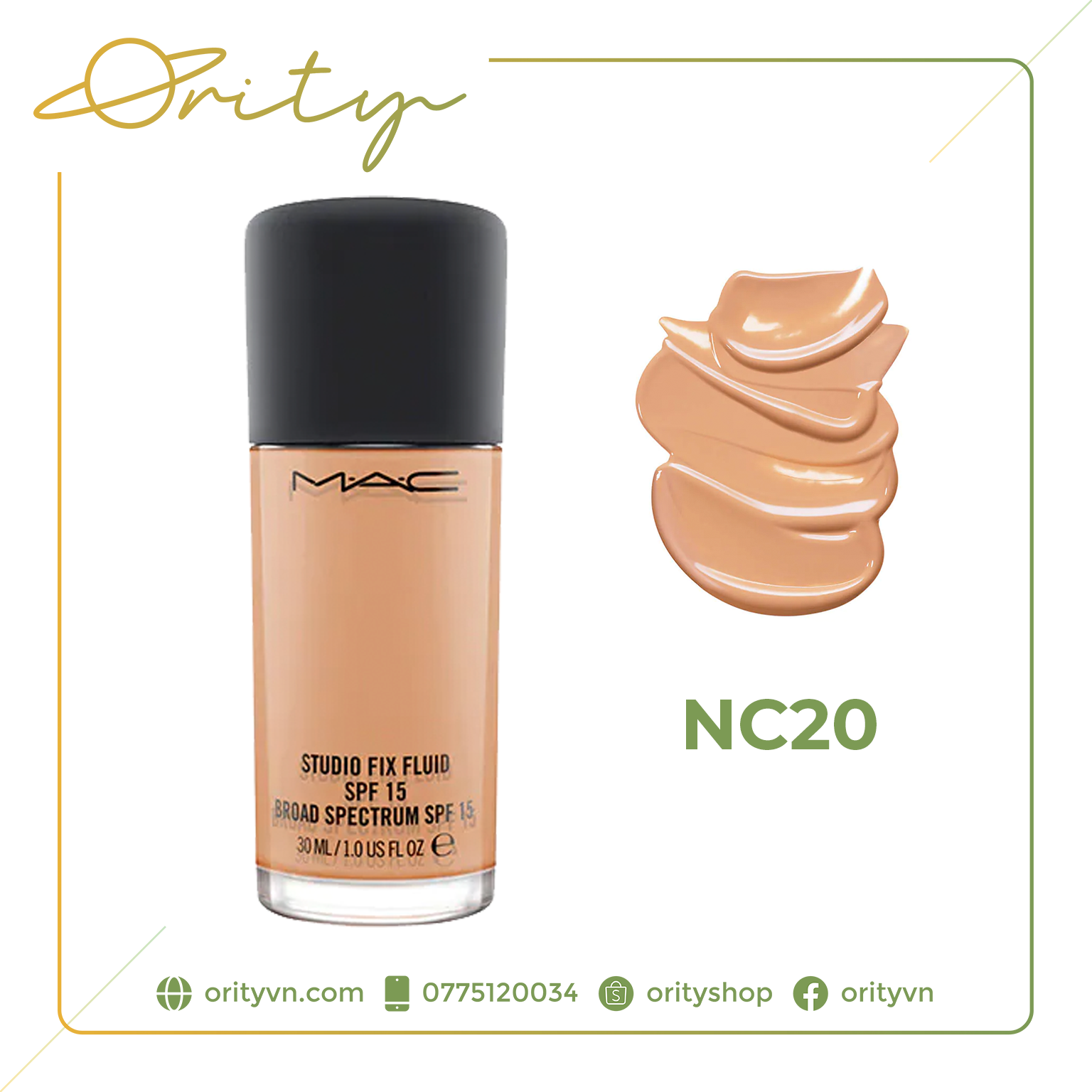 [Chính Hãng] Kem nền MAC Studio Fix Fluid Broad Spectrum SPF 15 - Size 30ml