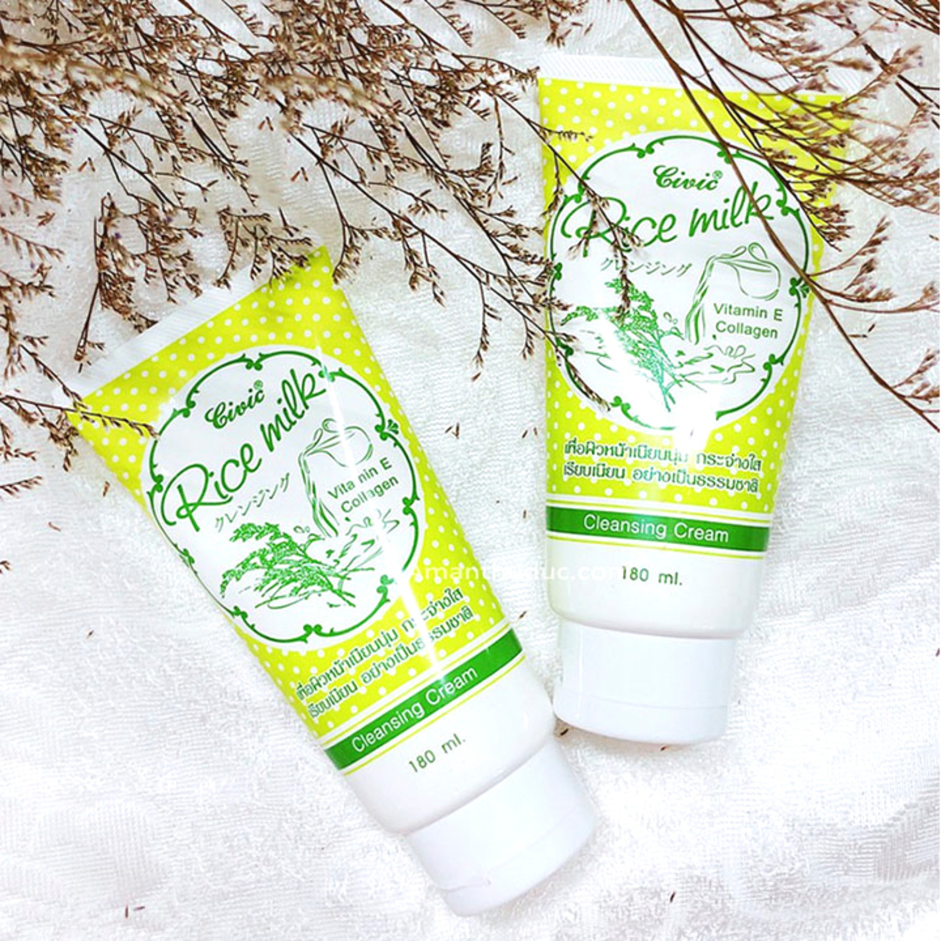 Sữa rửa mặt gạo Collagen vitamin E Thái Lan 180ml