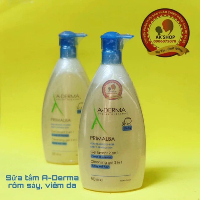 Sữa Tắm Gội Aderma Hàng  Pháp (Mẫu Mới)