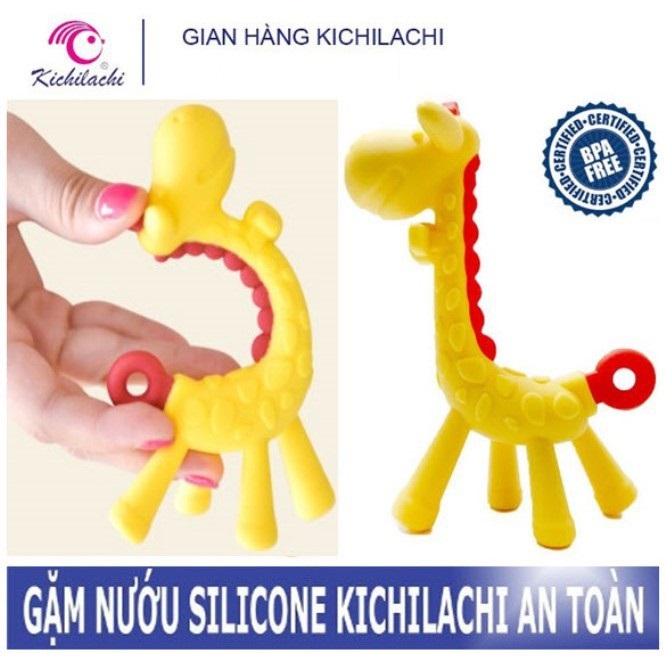 (FREESHIP ĐẾN 50k) Gặm nướu hình con hươu Silicon không BPA an toàn cho Bé Kichilachi Kichi NAM2
