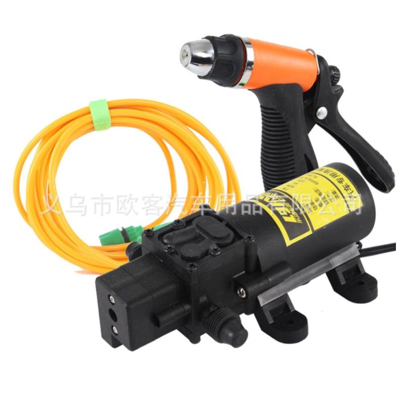 máy rửa xe mini trọn bộ đủ phụ kiện bơm 80w adapter 220-12v 7m ống trõ lọc, 1 đầu xịt nước