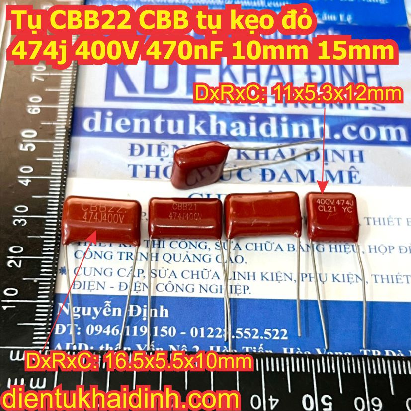 20 con Tụ CBB22 CBB, tụ kẹo 474 400V 470nF kde1748