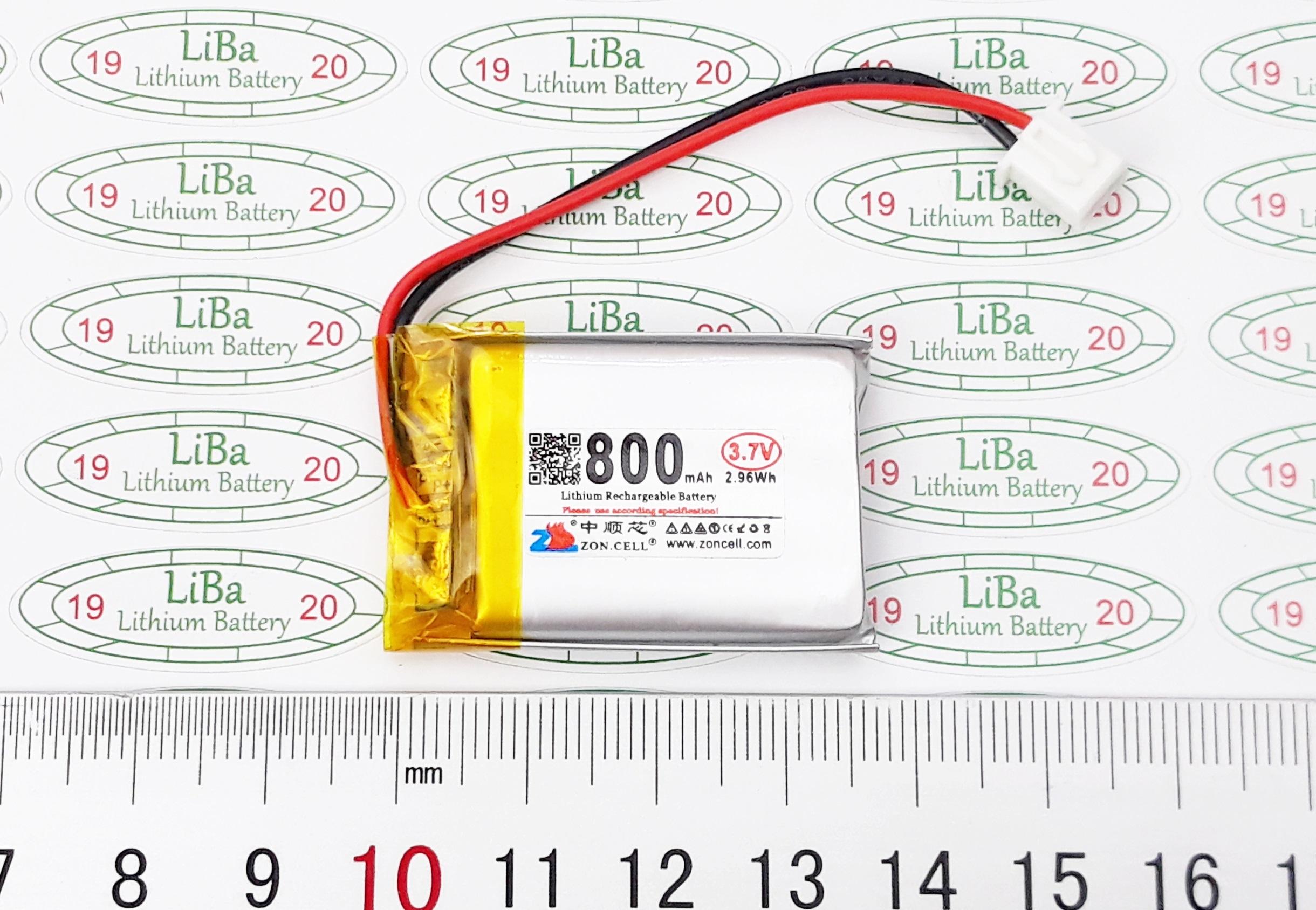 Pin li po 3.7v 800mah 6.5 x 25 x 35 mm, thiết bị thông minh - liba