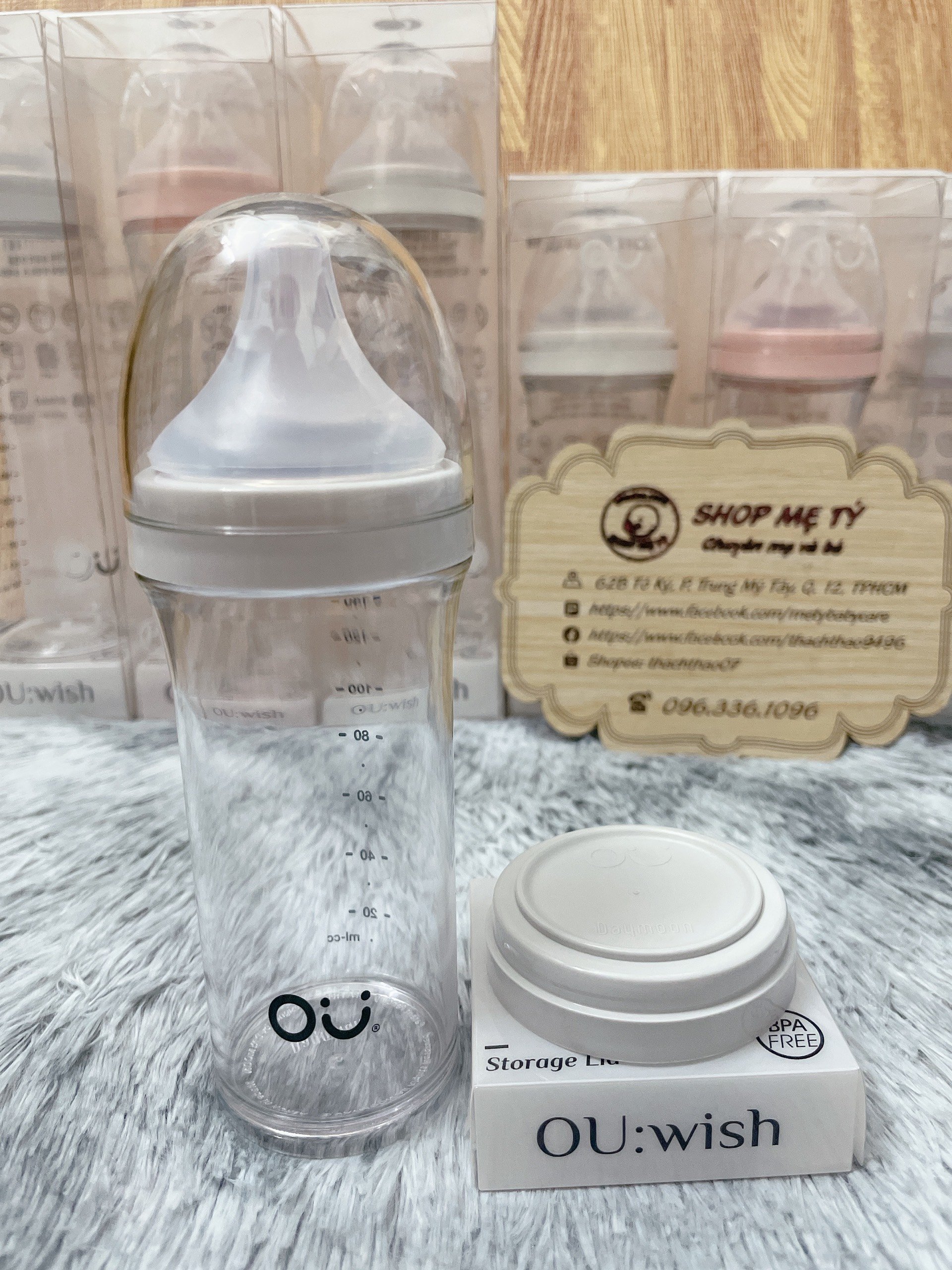 Bình sữa OU Wish 2 size 140ml / 260ml Nội địa Hàn (Bình Ouwish Tặng kèm nắp trữ sữa Silicon)
