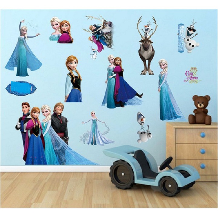 Decal dán tường công chúa băng cho bé