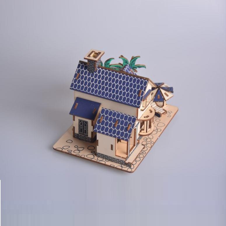 Đồ chơi lắp ráp gỗ 3D Mô hình Nhà Beach House Laser
