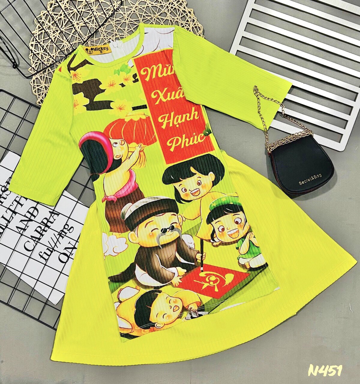 Set Áo Dài Cách Tân 2 Chi Tiết Siêu Đáng Yêu và Dễ Thương cho Bé Gái 10kg đến 20kg chất vải thun lạnh gân - Bộ Áo Dài Tết 2023