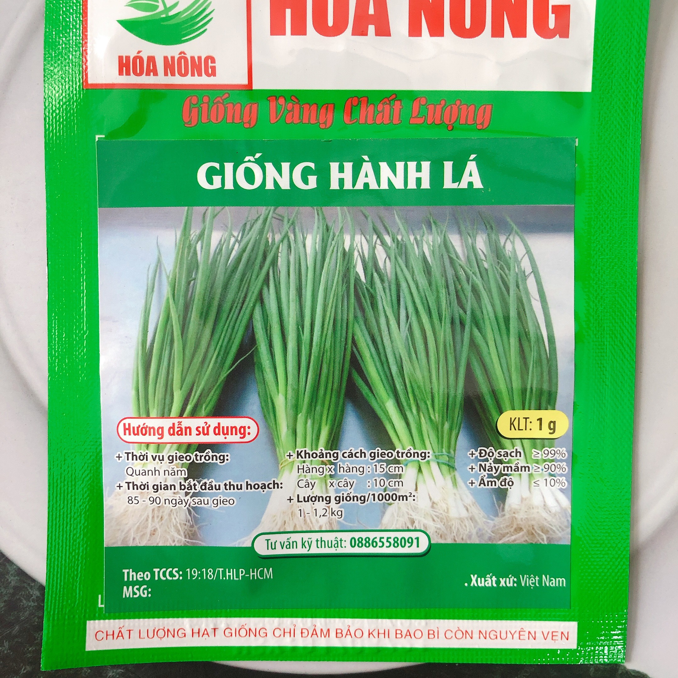 [HCM]Hạt giống hành lá HN gói 1gr