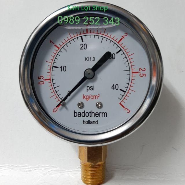 Đồng hồ Dầu phi 63 chân đứng ren 13mm